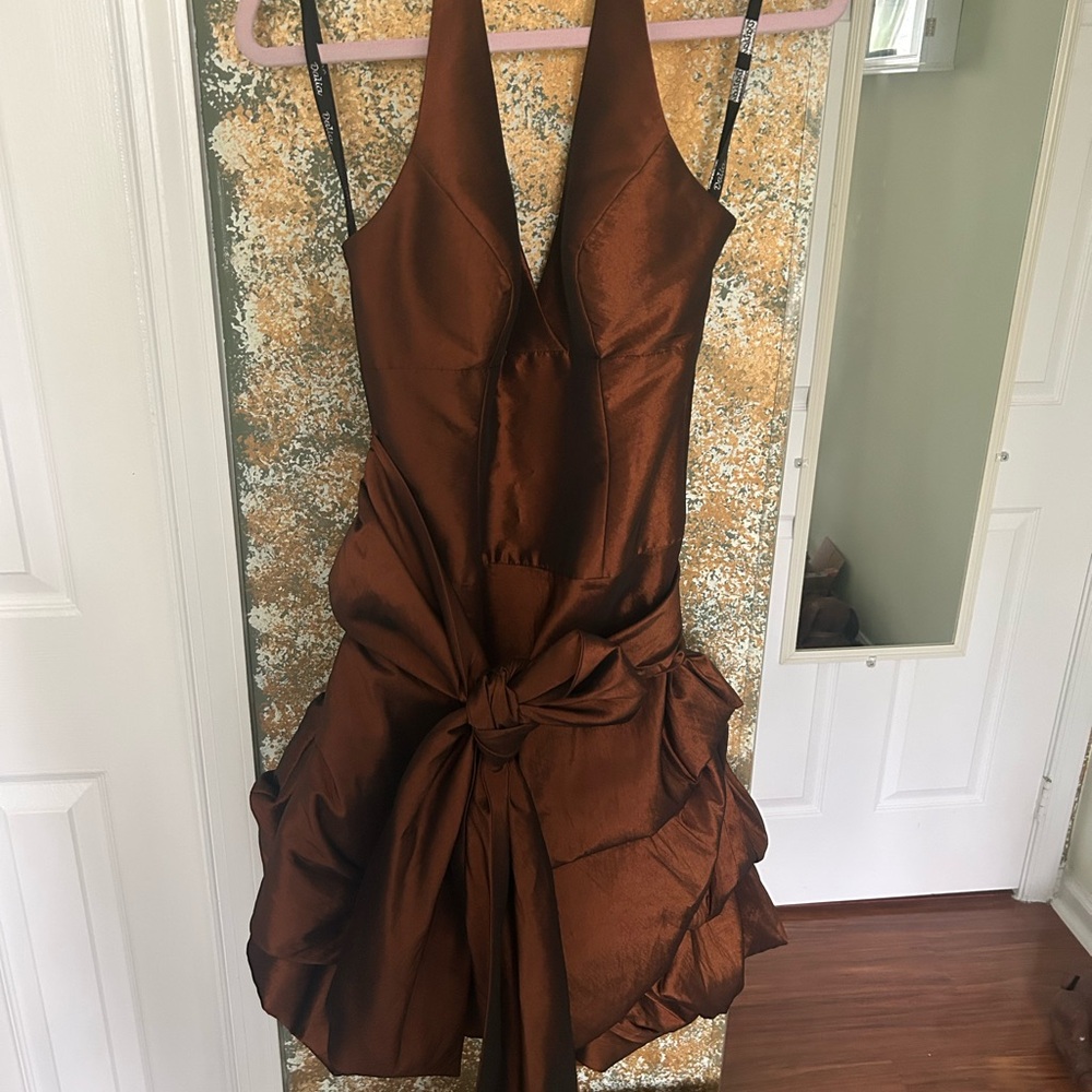 Dalia Women's Mini Dress in Rich Brown